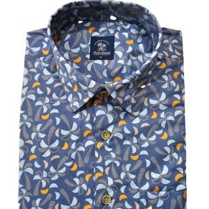 เสื้อเชิ้ตแขนสั้นสำหรับผู้ชายผ้าฝ้าย100% พิมพ์ลาย AOP ระบายอากาศได้ดีและดูเป็นทางการสำหรับฤดูร้อน - Product Image 2
