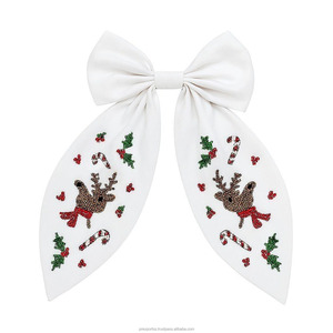 Barrette à cheveux en satin vintage faite à la main avec nœud perlé, motif trèfle porte-bonheur, fête de la Saint-Patrick, multicolore, taille unisexe, carton durable - Product Image 6