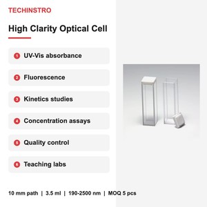 Cuvette en quartz haute clarté, chemin lumineux de 10 mm, 3,5 ml, 2 ou 4 côtés transparents, cellule optique de laboratoire de précision avec couvercle en PTFE, OEM - Product Image 5