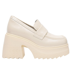 Ann'S Platform Loafers Thick Sole High Heel Leather Shoes Factory Supplier - Product Image 2