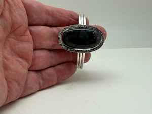 Blue Labradorite Cuff Bracelet 925 Sterling Silver Handmade Adjustable Gemstone Bracelet Statement Jewelry Gift - Product Image 4