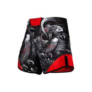 Pantalones Cortos Unisex de MMA con Estampado de Dragón Rojo y Negro, Impresión Digital, Transpirables, Ajuste Holgado, Poliéster, Absorción de Humedad, Ropa Deportiva de Combate - Product Image 4