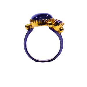 Wedding Wear 925 Sterling Silver Gold Plated Jewelry <b>Labradorite</b> Amethyst Gemstone Women Wear Classic <b>Ring</b> - Product Image 3