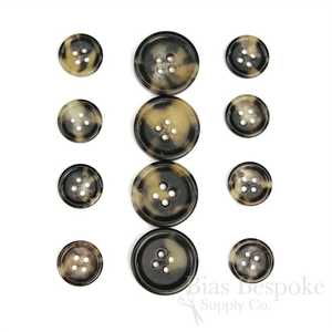Botones Redondos de Cuerno de Búfalo de Alta Calidad, Estilo Animal, Duraderos, Hechos a Mano, con 4 Agujeros, para Coser Ropa, Camisas y Trajes - Product Image 6