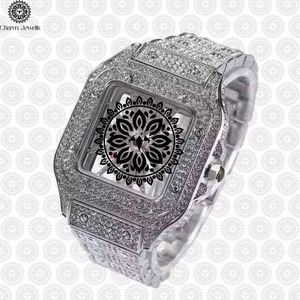 Reloj de Diamantes Moissanite de Alta Calidad con Cristal de Zafiro, Resistente al Agua, Estilo Casual de Negocios, Reloj de Lujo Disponible para la Venta - Product Image 4