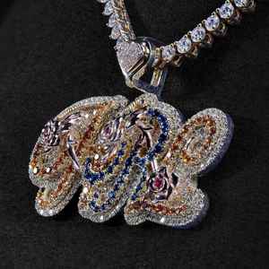 Colgante de Letra Personalizado de Moissanita Colorida, Plata 925, Dijes Iniciales de Lujo Arcoíris, Colgante con Corazón, Regalo para Ella, Fiesta - Product Image 4