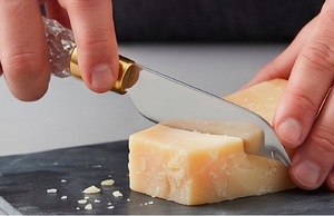 Flatware <b>Cheese</b> <b>Knife</b> Server <b>Set</b> For Butter Spatula Silver Head With Gold Trim Crystal Handle Cutlery <b>Set</b> For Kitchen Use - Product Image 4