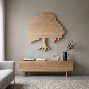 Arte Mural de Madera Tallada a Mano, Silueta de Árbol de la Vida Minimalista, Escultura de Madera para Pared, Decoración para Sala de Estar, Dormitorio y Hogar - Product Image 3