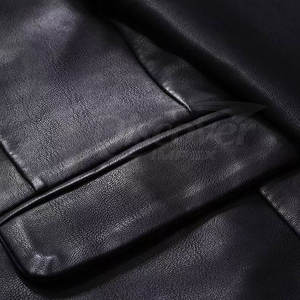 Blazers de Cuero Genuino de Nuevo Estilo, Blazers de Cuero Vacuno de Color Sólido para Hombre, Blazers de Cuero de Alta Calidad para Hombre - Product Image 6