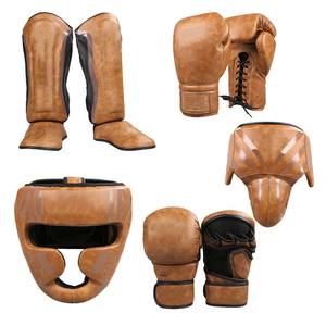 Ensemble de boxe de combat professionnel de haute qualité en cuir de vache véritable avec logo personnalisé - Product Image 6