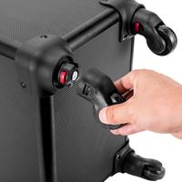 Valise de maquillage professionnelle 3 en 1, 4 roues, en aluminium, valise de maquillage cosmétique roulante, boîte à roulettes verrouillable