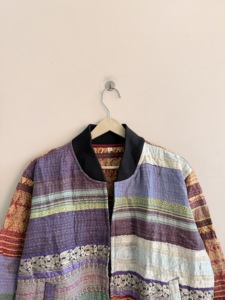 Veste bomber matelassée Kantha vintage faite à la main, veste d'hiver - Product Image 3