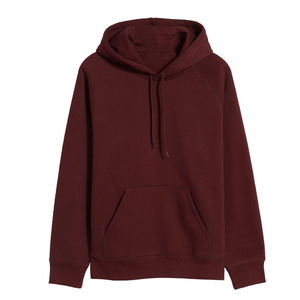 Sudaderas con Capucha para Hombre, 100% Algodón, Color Granate Sólido, Impresión de Logotipo Personalizado, Diseño Simple y Liso para Invierno, Impresión Digital - Product Image 1