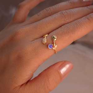 Blue Sapphire <b>Ring</b> <b>Adjustable</b> 925 Sterling Silver September Birthstone Personalized Everyday Jewelry Gift - Product Image 5