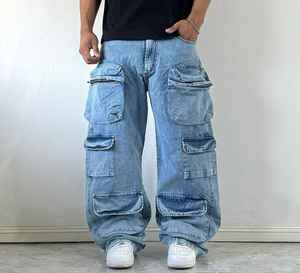 Custom Unisex Baggy <b>Jeans</b> Stonewashed Winter Eco-Friendly Quick Dry Casual Oversized Loose Fit - Product Image 1