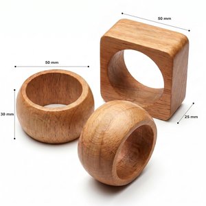 Anneaux de serviette en bois faits à la main, élégants supports de table pour restaurants, hôtels, mariages et décoration de table raffinée - Product Image 5
