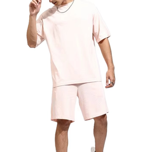 Conjunto de Dos Piezas Personalizado de Alta Calidad, Camiseta y Pantalones Cortos, Traje Deportivo de Verano, Informal, Transpirable, de Algodón, para Hombre - Product Image 1