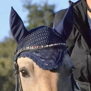 Wholesale Price Equestrian Supplier Custom Handmade Horse Ear <b>Fly</b> veil Bonnet High Quality Lightweight Horse Riding <b>Fly</b> Veils - Product Image 5