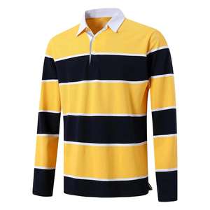 Polo de rugby unisexe à manches longues, logo brodé personnalisé, tissu en coton épais, parfait pour les vêtements d'équipe ou le streetwear, chemise de rugby - Product Image 4