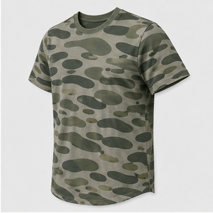 Camiseta de Manga Corta para Hombre con Estampado de Camuflaje en Forma de Cápsula de Algas Marinas Personalizada, Cuello Redondo, MTS-CAMO-0048 - Product Image 4