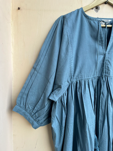 Robe longue bohème en coton à la mode 2026 avec col en V à pampilles et manches 3/4, tenue décontractée d'été pour femme - Product Image 3