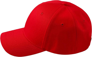 Gorra de Béisbol Roja de Color Sólido, Diseño Estructurado de 5 Paneles, Ajuste Ajustable, Estilo Clásico, Unisex, Lona de Poliéster/Algodón - Product Image 3