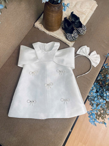 Vestido Maxi de Tafetán Transpirable y Ecológico de Alta Calidad, con Hombros Descubiertos, para Niñas de 1 a 10 Años, Personalizable, Informal, Decorativo para Fiestas - Product Image 3