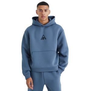 Sweat à capuche respirant à épaules tombantes oversize imprimé de logo personnalisé OEM 100% coton teint uni fabriqué au Pakistan pour l'automne - Product Image 1