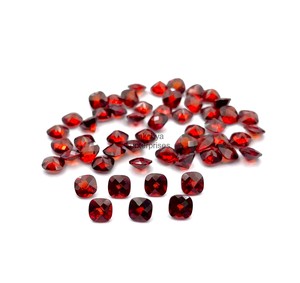 Natural Red <b>Garnet</b> Cushion Cut Faceted Calibrated Gemstones Loose Stones Wholesale Bulk For Jewelry Making Indian Supplier - Product Image 1