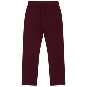 Pantalon de jogging en maille bordeaux décontracté, taille élastique, vêtement de détente, pantalon en maille douce, coupe décontractée pour hommes et femmes - Product Image 2