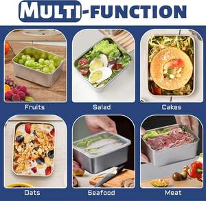 Juego de Loncheras Herméticas para Refrigerios, Oficina, Escuela, Viajes, Recipientes Reutilizables de Metal para Almacenamiento de Alimentos, Apilables, Precio al por Mayor - Product Image 6