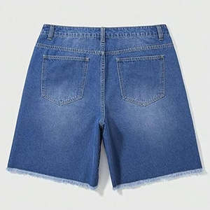 กางเกงยีนส์ขาสั้นผู้ชายสไตล์ลำลองแบบสวมใส่สบายประดับเพชรเทียมแฟชั่นฤดูร้อนสไตล์ใหม่พร้อมโลโก้สั่งทำขายส่ง - Product Image 3