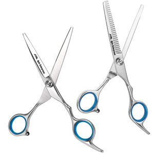 Ensemble de ciseaux professionnels en acier inoxydable pour la coupe et l'éclaircissement des cheveux, pour barbier, coiffeur et salon de beauté - Product Image 1