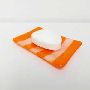 Modern Orange Stripe Resin Tray – Handmade Decorative Jewelry & Vanity Organizer Tray for Home Tabletop <b>D</b>écor - Product Image 6