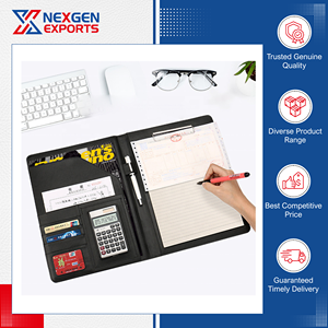 Carpeta de Presentación de Negocios de Cuero PU Hecha a Mano de la Mejor Calidad, Modelo 16, con Anillas, Personalizable con Logotipo - Product Image 3