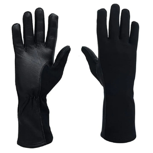 High Quality Custom Made Long Cuffs Pilot <b>Gloves</b> Full Finger Smooth Fire Resistant Flight <b>Gloves</b> with Custom Logo and Color - Product Image 3