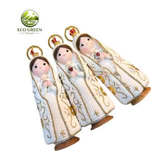 Poupée de prière en crochet faite à la main, Vierge Marie, figurine religieuse catholique avec chapelet, couronne, décoration chrétienne pour la maison, cadeau décoratif - Product Image 5