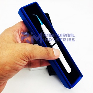 Pinzas para Extensión de Pestañas RMI con Punta de Plasma Blanca a Azul, las Mejores Puntas de Fibra de Acero Inoxidable para Uso en Volumen de Pestañas Postizas y Cejas - Product Image 4