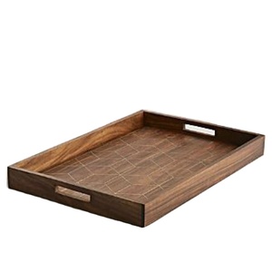 Plateau en bois pour la décoration de la maison, grands plateaux en acacia pour servir le petit-déjeuner, le déjeuner, le dîner, utilisation en restaurant, fournitures pour restaurants - Product Image 1