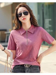 Polo de Verano 2026 en Oferta, Camiseta Polo Holgada de Manga Corta con Cierre y Cuello Camisero, Nuevo Diseño de Moda para Mujer, Venta al Por Mayor - Product Image 3