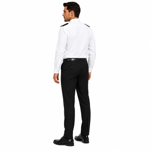 Conjunto de Camisa y Pantalón de Algodón Personalizado para Hombre, Uniforme de Seguridad Casual de Manga Larga con Epaulettes, Ropa de Trabajo Profesional para Guardias, Detección de Agujas - Product Image 4