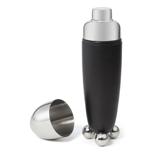 Coctelera Negra y Plateada Única con Parte Superior Redondeada y Base, un Accesorio de Bar Moderno Diseñado para un Estilo Exclusivo - Product Image 2