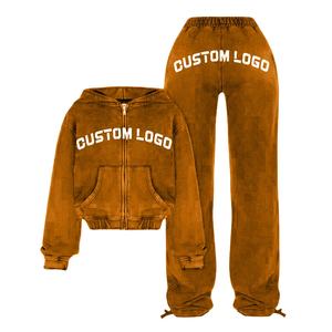 Nuevo diseño, chándal de lavado ácido de alta calidad, chándal de lavado ácido transpirable de poliéster, chándal de lavado ácido de invierno - Product Image 6