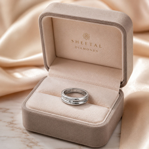 Anillo de Boda Solitario con Diamante Real de 0.10TCW |   Anillo de Compromiso de Oro Blanco Sólido de 14K para Mujer, Joyería Fina, Regalo - Product Image 5