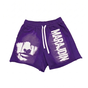 Shorts pour hommes, vêtements de sport d'été, shorts avec strass, séchage rapide, jogging, style délavé à l'acide, style hip hop pour hommes - Product Image 4