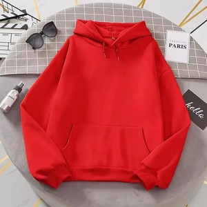 เสื้อฮู้ดสีกรมท่าแบบยูนิเซ็กซ์ ทรงโอเวอร์ไซส์ แขนปกติ สีพื้น มีกระเป๋า สวมใส่สบายๆ สำหรับฤดูใบไม้ร่วง ผ้าถักเฟรนช์เทอร์รี่ รุ่น 2027 - Product Image 4