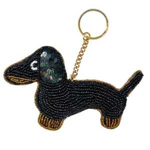 <b>Canvas</b> Lightweight Coin Holder Keychain with Glass Bead Woven Circle Pattern <b>Round</b> Shape Durable Design - Product Image 3