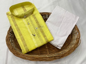Designer <b>Mens</b> Ethnic And Traditional Cotton <b>Kurta</b> With Cotton Payjama Fully Stitched Ready To Wear Set - Product Image 3
