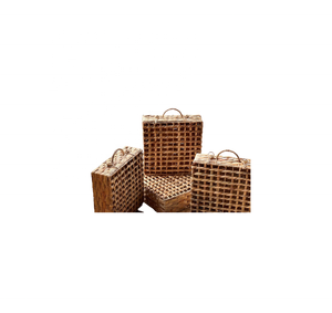 Vietnam fait à la main tressé jacinthe d'eau tissé panier avec couvercle pour conteneur de stockage panier maison hôtel jardin Organisation - Product Image 6