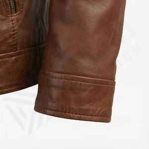 แจ็คเก็ตหนังแท้ทรงนักขี่มอเตอร์ไซค์ คอสูง สำหรับผู้ชาย หนังแกะแท้คุณภาพสูง ฟอกฝาดอย่างดี ใช้ได้ทุกฤดู พร้อมอุปกรณ์ป้องกันอย่างดีเยี่ยม - Product Image 6